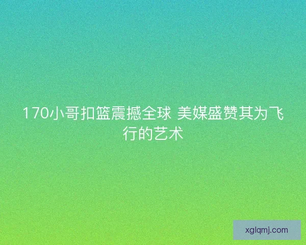 170小哥扣篮震撼全球 美媒盛赞其为飞行的艺术