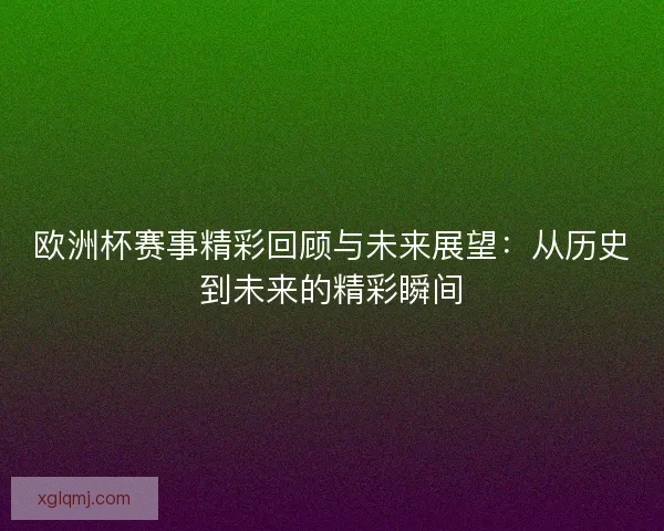 欧洲杯赛事精彩回顾与未来展望：从历史到未来的精彩瞬间